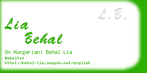 lia behal business card